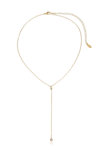 Simplistic Crystal Lariat Necklace Set by Ettika