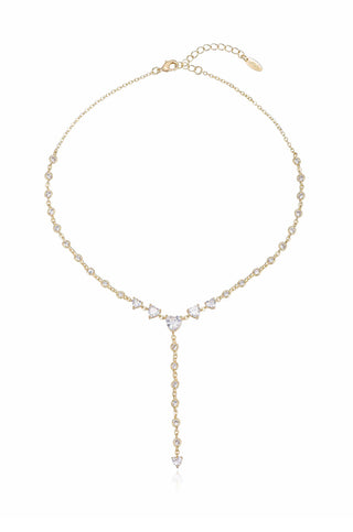 Queen of Hearts Crystal Lariat Necklace by Ettika
