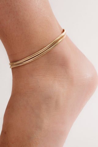 Slinky Snake Double Chain Anklet by Ettika