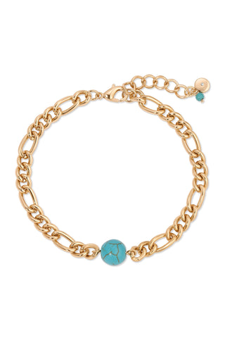 Turquoise Link Anklet Set by Ettika