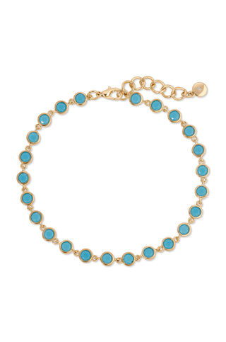 Turquoise Link Anklet Set by Ettika