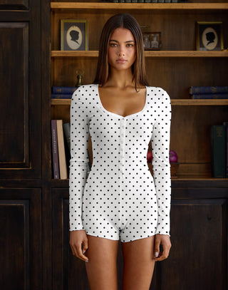 JACKSON ROMPER - IVORY DOT