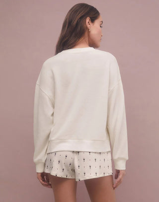 Wine Lover Long Sleeve Top by Z Supply in Bone - Back View