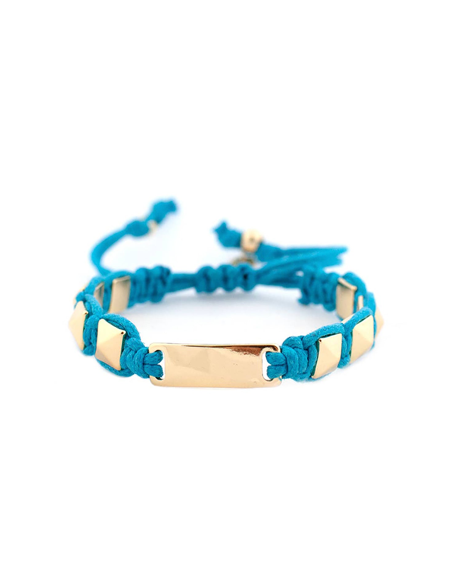 Pull Tie Bracelet by Marlyn Schiff in Gold/Turquoise - Product View