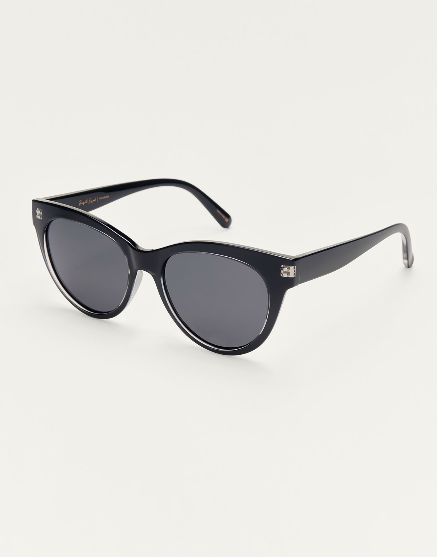 Bright Eyed Sunglasses by Z Supply in Crystal Black - Angled View