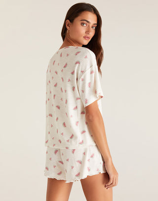 Watermelon Sleep Set by Z Supply in  White Shell - Back View