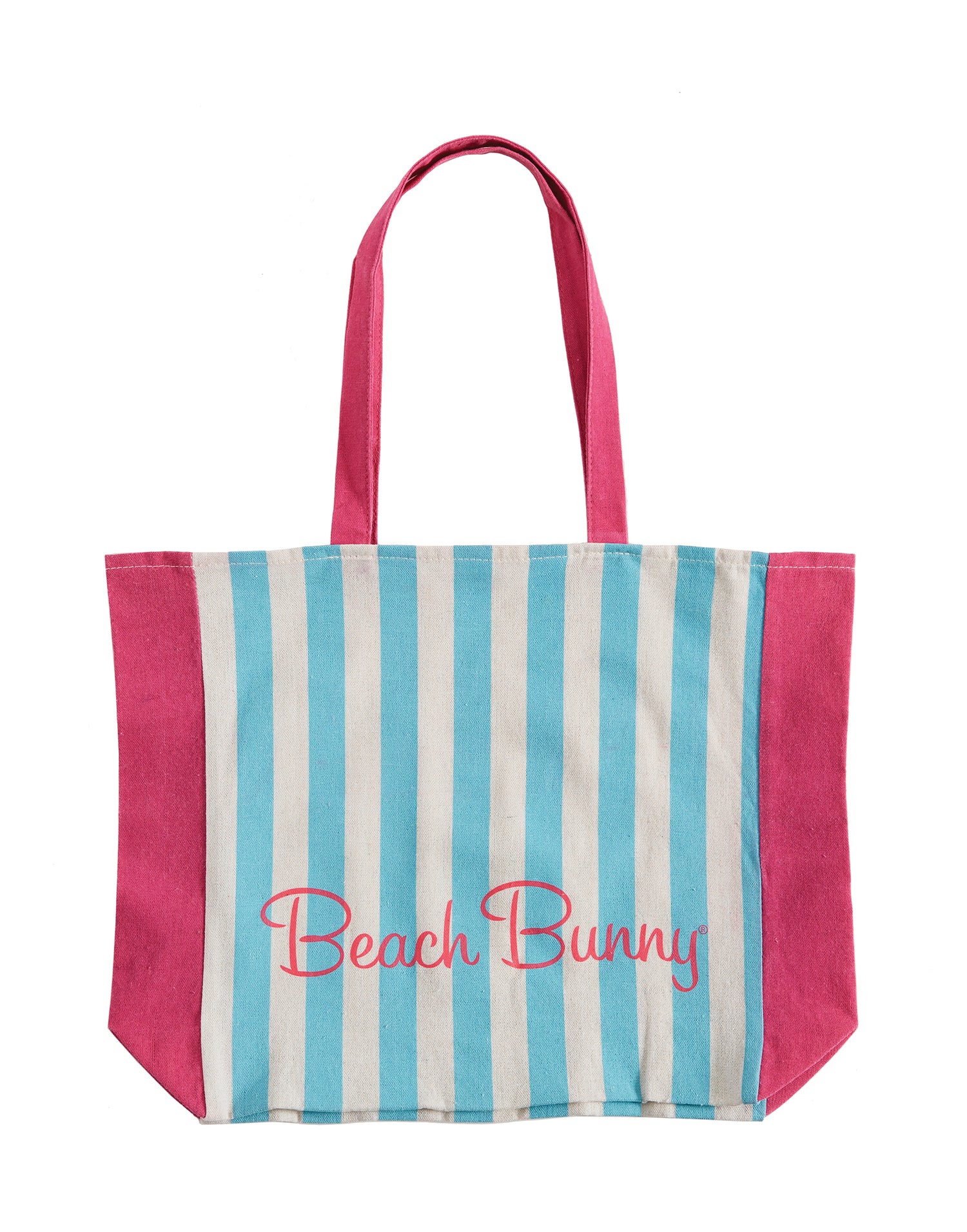 Beach Bunny Tote with Blue and Pink Stripes
